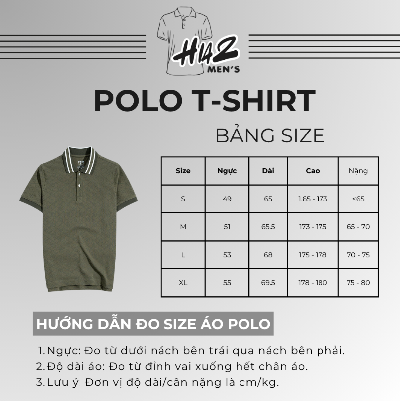 bảng size áo