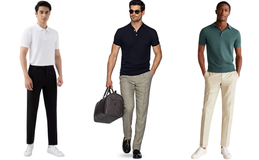 Áo polo basic với quần tây