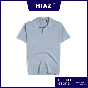 Áo Thun Polo Dệt Kim Sợi Plain Màu Xanh Pastel