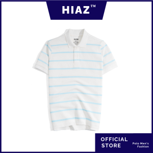 Áo Thun Polo Pique 2.0 Trắng In Sọc Xanh Dương